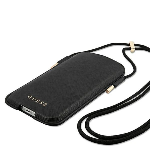 Dėklas GUESS HANDBAG GUHCP12MSAPSBK 6.1 "Juodas/Juodas SAFFIANO