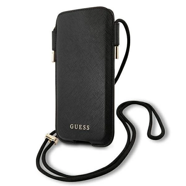 Dėklas GUESS HANDBAG GUHCP12MSAPSBK 6.1 "Juodas/Juodas SAFFIANO