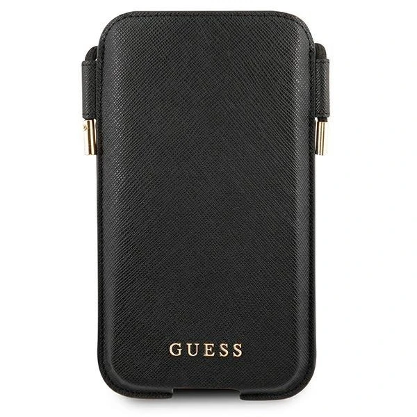Dėklas GUESS HANDBAG GUHCP12MSAPSBK 6.1 "Juodas/Juodas SAFFIANO