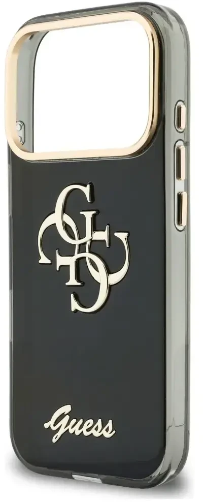 Dėklas Guess IML 4G Script Metal do iPhone 18 Pro Max / 17 Pro Max juoda