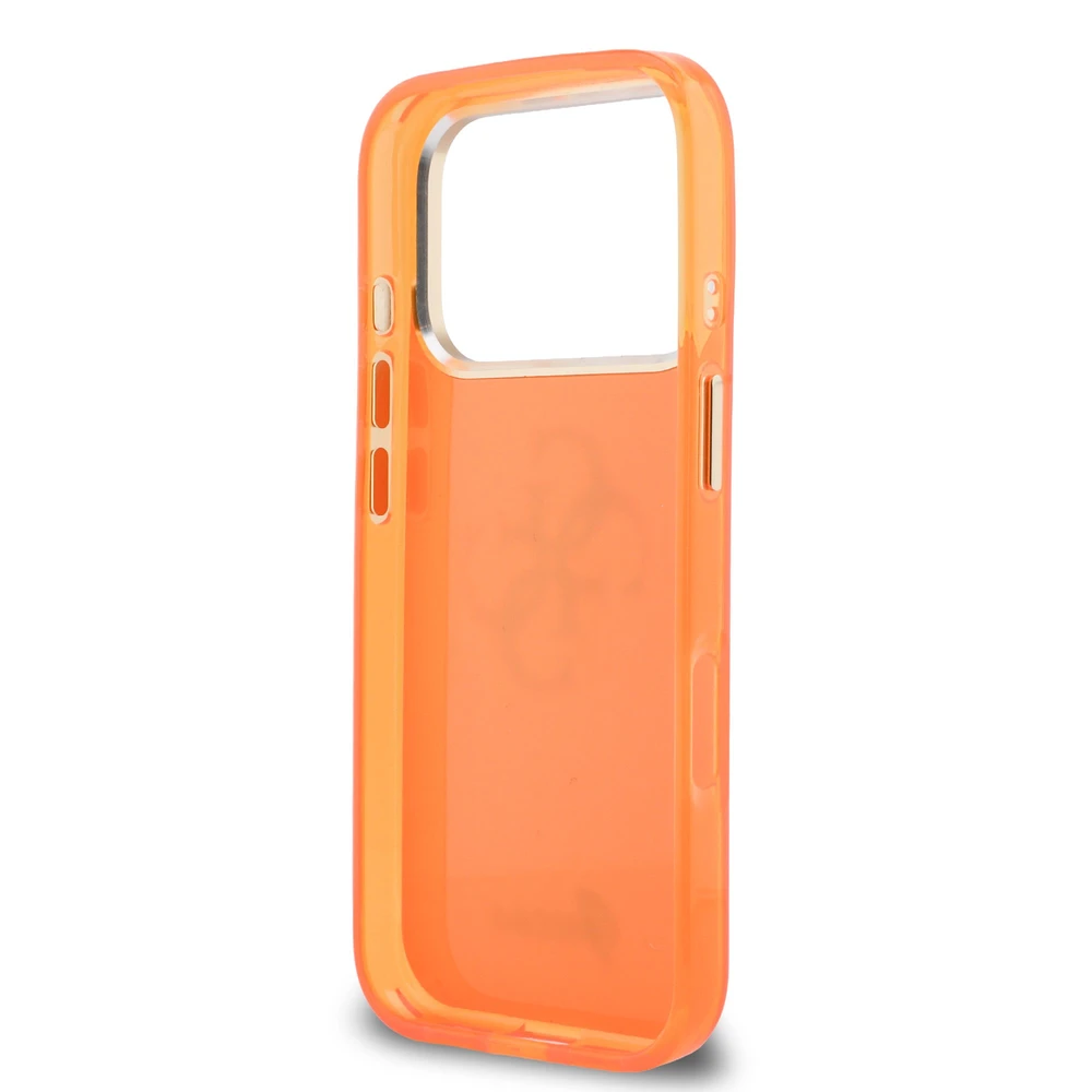Guess IML 4G Script Metal Logo dėklas skirtas iPhone 17 Pro Oranžinis