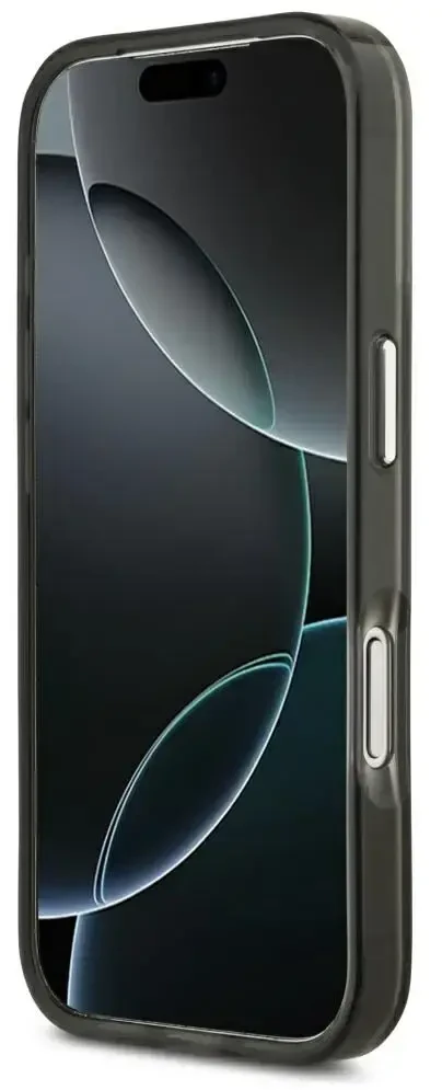 Dėklas Guess IML Gradient Triangle Logo MagSafe do iPhone 18 Pro Max / 17 Pro Max juoda