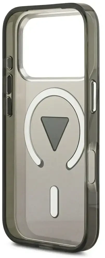 Dėklas Guess IML Gradient Triangle Logo MagSafe do iPhone 18 Pro Max / 17 Pro Max juoda