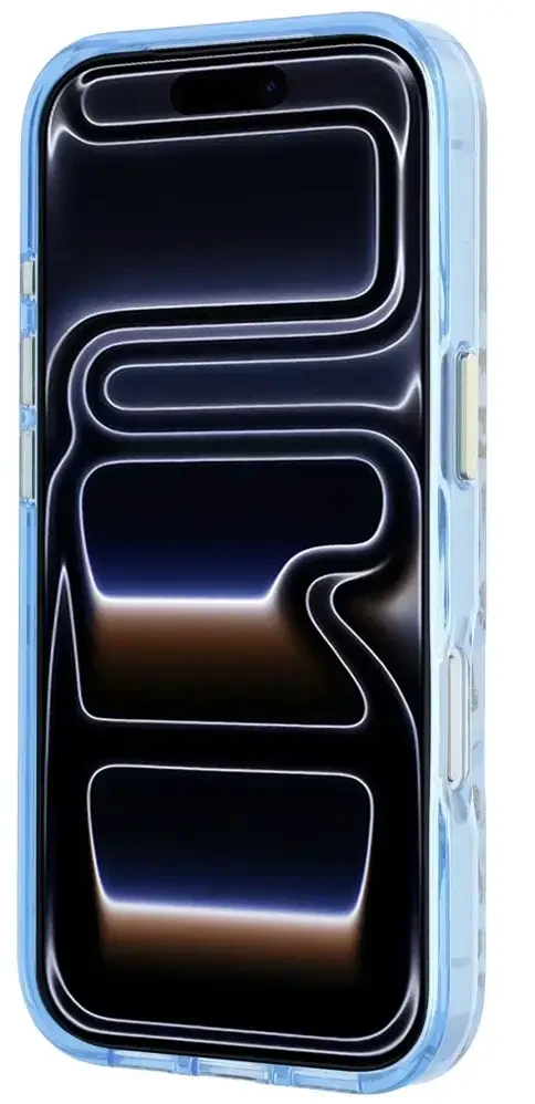 Dėklas Guess IML Leopard Glitter Triangle Logo MagSafe Case for iPhone 17 Pro Max / 18 Pro Max - Mėlyna