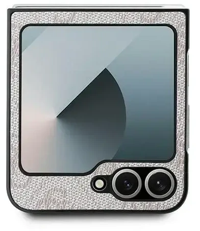 Guess PU 4G Metal Logo dėklas skirtas Samsung Galaxy Z Flip 6/7 FE rožinės spalvos