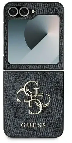 Guess PU 4G Metal Logo Samsung Galaxy Z Flip6 dėklas telefonui pilkos spalvos