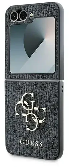 Guess PU 4G Metal Logo Samsung Galaxy Z Flip6 dėklas telefonui pilkos spalvos