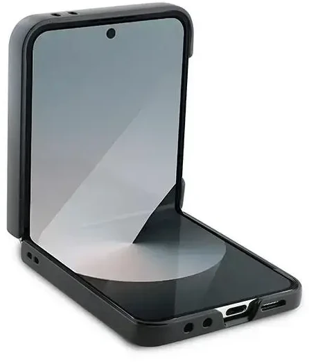 Guess PU 4G Metal Logo dėklas skirtas Samsung Galaxy Z Flip 6/7 FE rožinės spalvos