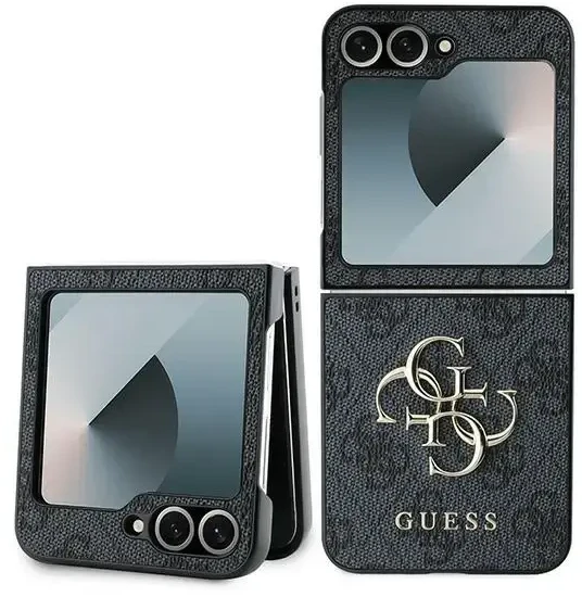 Guess PU 4G Metal Logo Samsung Galaxy Z Flip6 dėklas telefonui pilkos spalvos