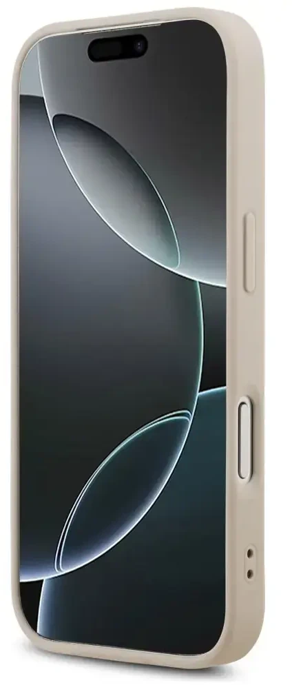 Dėklas Guess Leather 4G Triangle Strass MagSafe do iPhone 18 Pro / 17 Pro rožinė