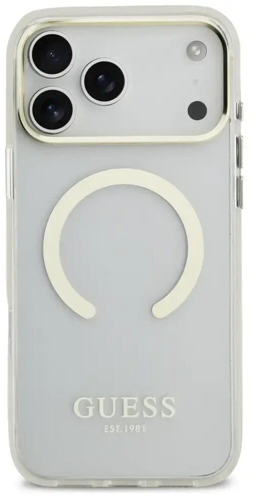 Dėklas Guess Metal Outline MagSafe Case for iPhone 17 Pro Max / 18 Pro Max - Gold
