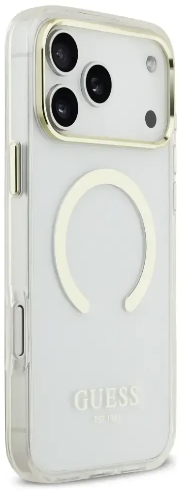 Dėklas Guess Metal Outline MagSafe Case for iPhone 17 Pro Max / 18 Pro Max - Gold