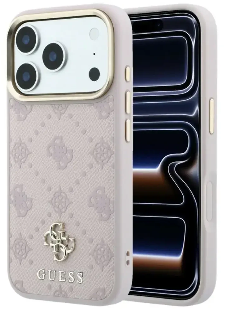 Dėklas Guess Peony 4G Small Logo MagSafe iPhone 18 Pro Max / 17 Pro Max rausvas
