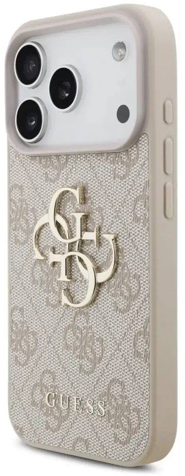 Dėklas Guess PU 4G Metal Logo Case for iPhone 18 Pro Rožinė