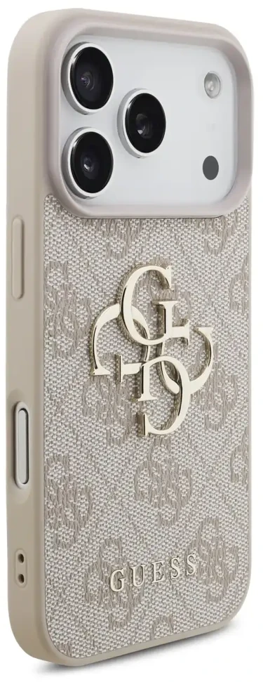 Dėklas Guess PU 4G Metal Logo Case for iPhone 18 Pro Rožinė
