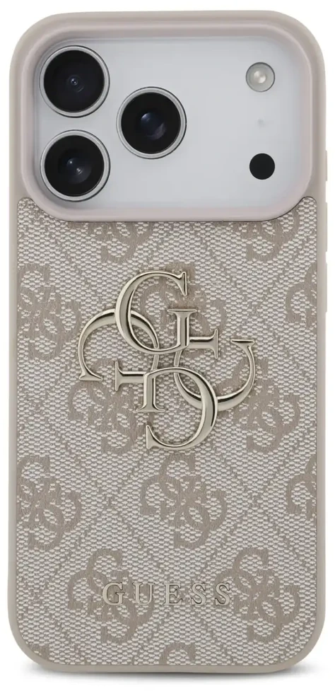 Dėklas Guess PU 4G Metal Logo Case for iPhone 18 Pro Rožinė