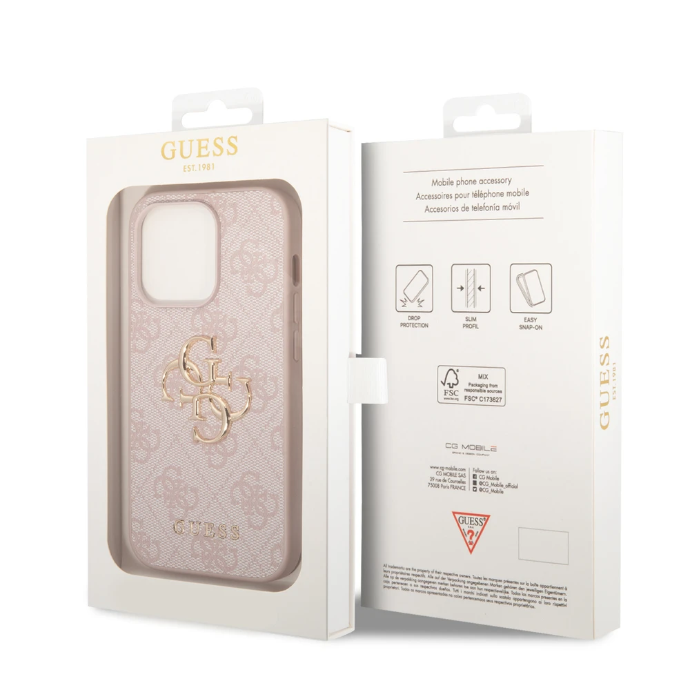Dėklas GUESS GUHCP15X4GPIPI IPHONE 15 PRO MAX 6.7 "Rožinis/Rožinis HARDCASE 4G BIG METAL LOGO