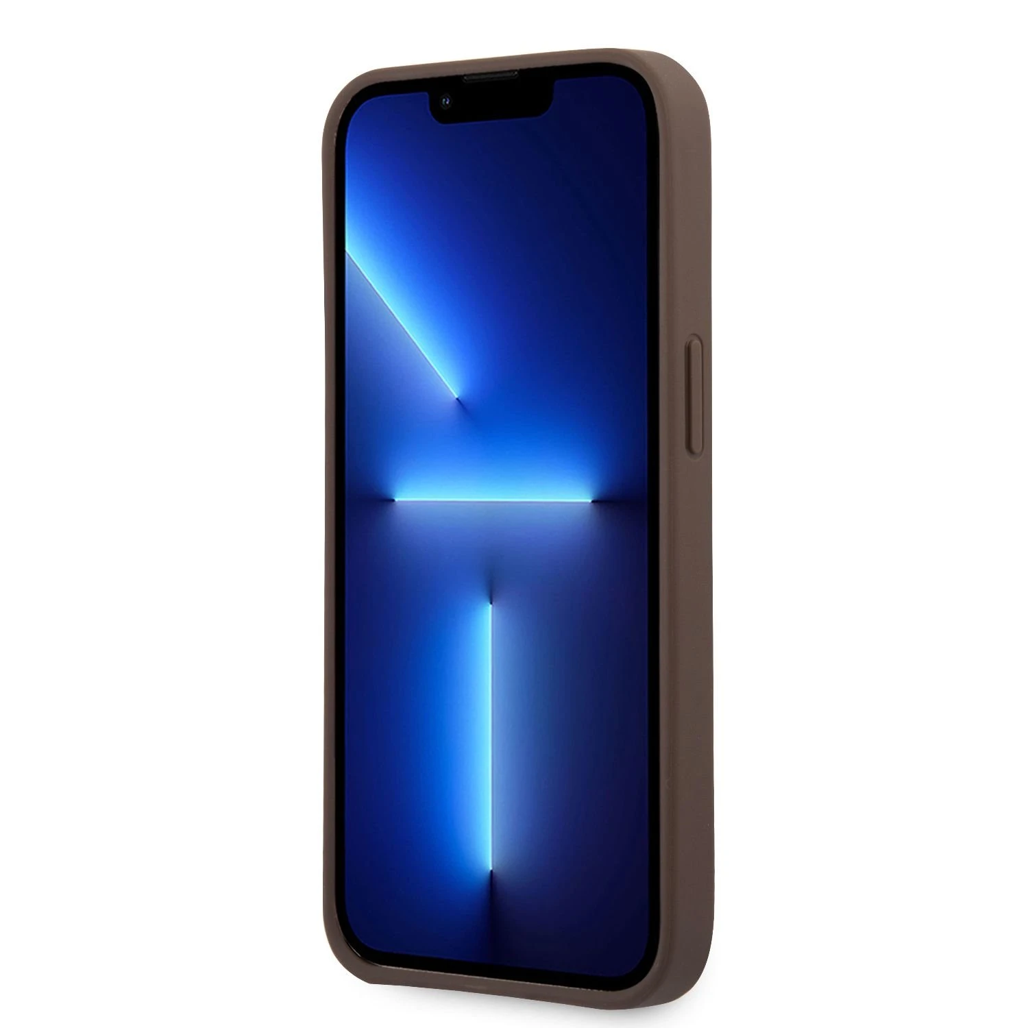 iPhone 14 Pro Guess dėklas 4G Big Metal Logo rudos spalvos