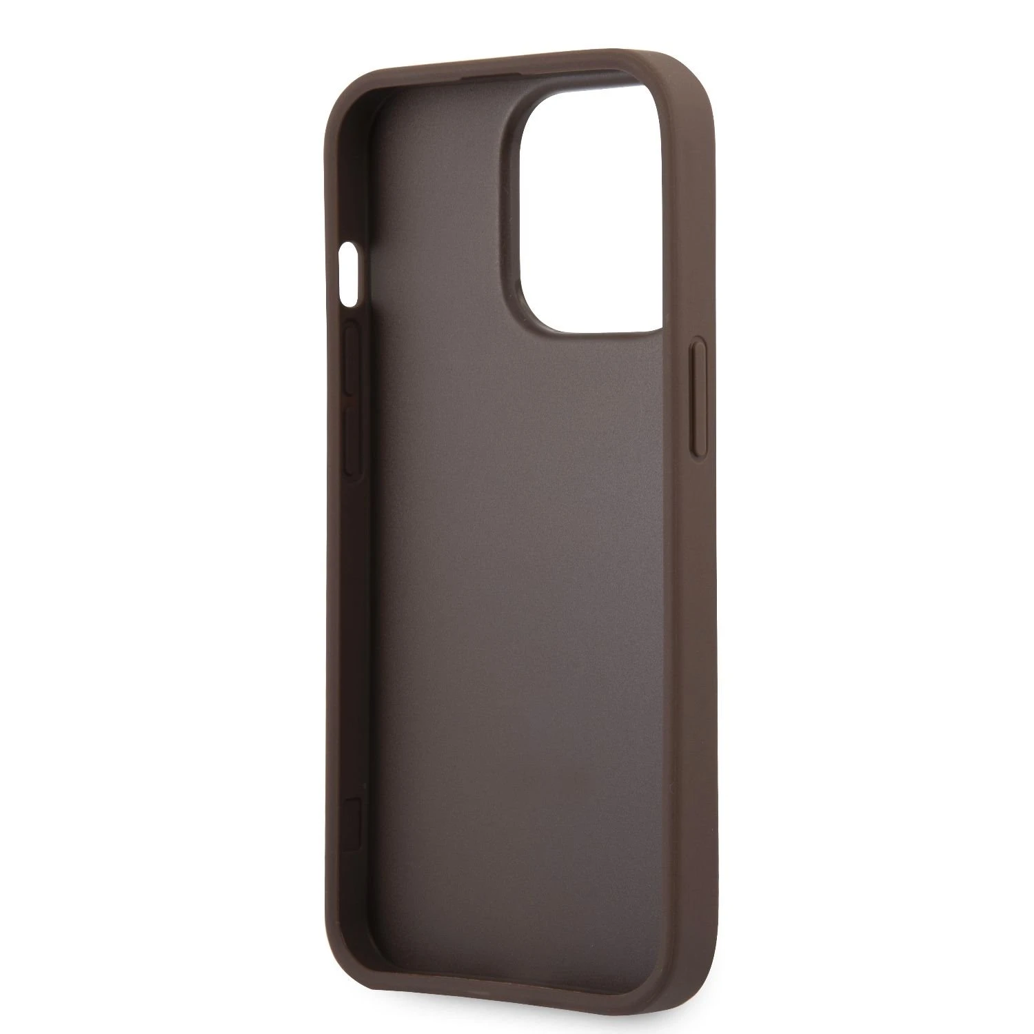 iPhone 14 Pro Guess dėklas 4G Big Metal Logo rudos spalvos