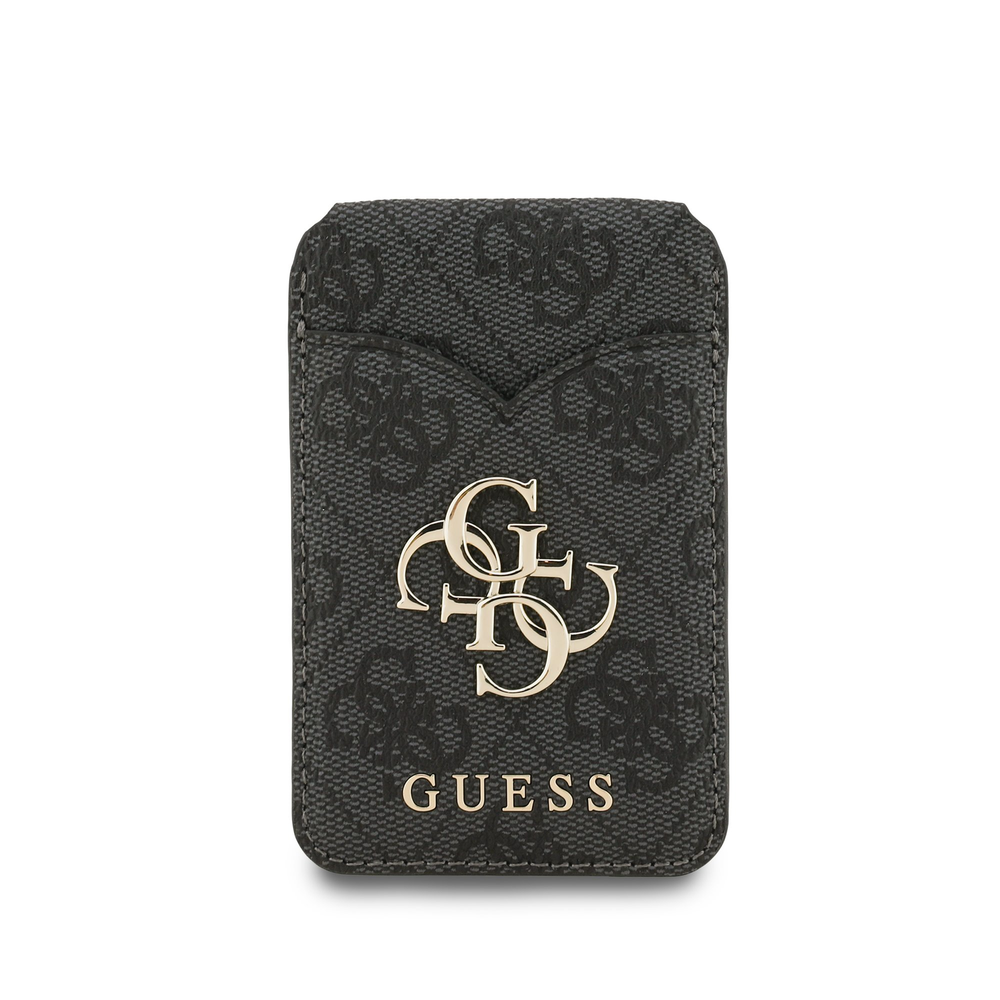 Dėklas „Guess PU 4G Mirror MagSafe“ kortelių lizdo stovas Juodas