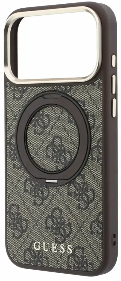 Dėklas Guess PU 4G Ring Stand MagSafe Case for iPhone 18 Pro Max Brown
