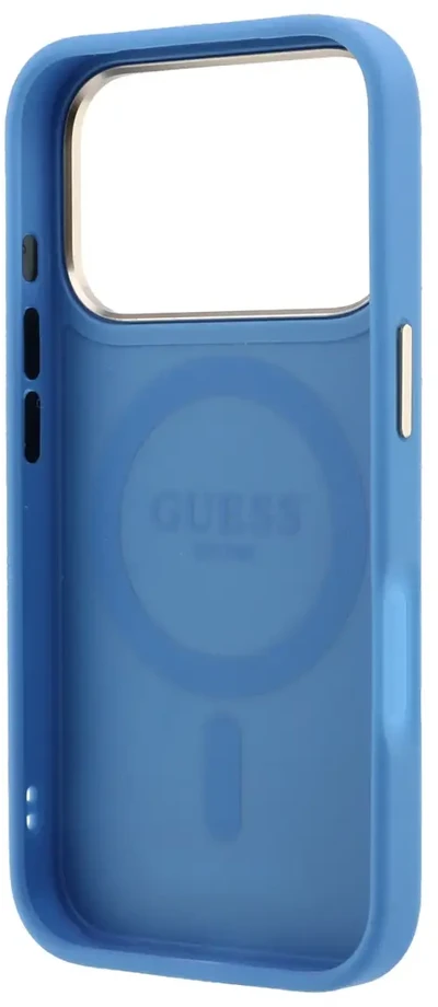 Dėklas Guess PU 4G Ring Stand MagSafe Case, skirtas iPhone 18 Pro, mėlynas