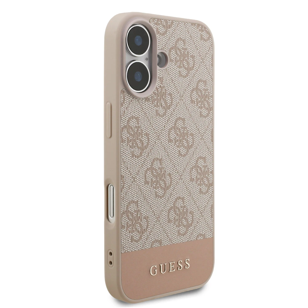 Guess PU 4G Stripe dėklas skirtas Apple iPhone 17 Rožinė