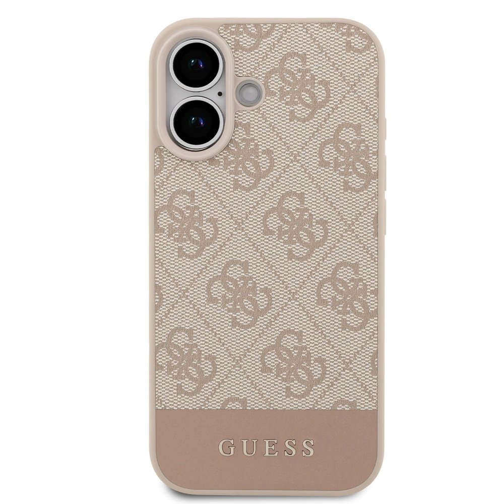Guess PU 4G Stripe dėklas skirtas Apple iPhone 17 Rožinė
