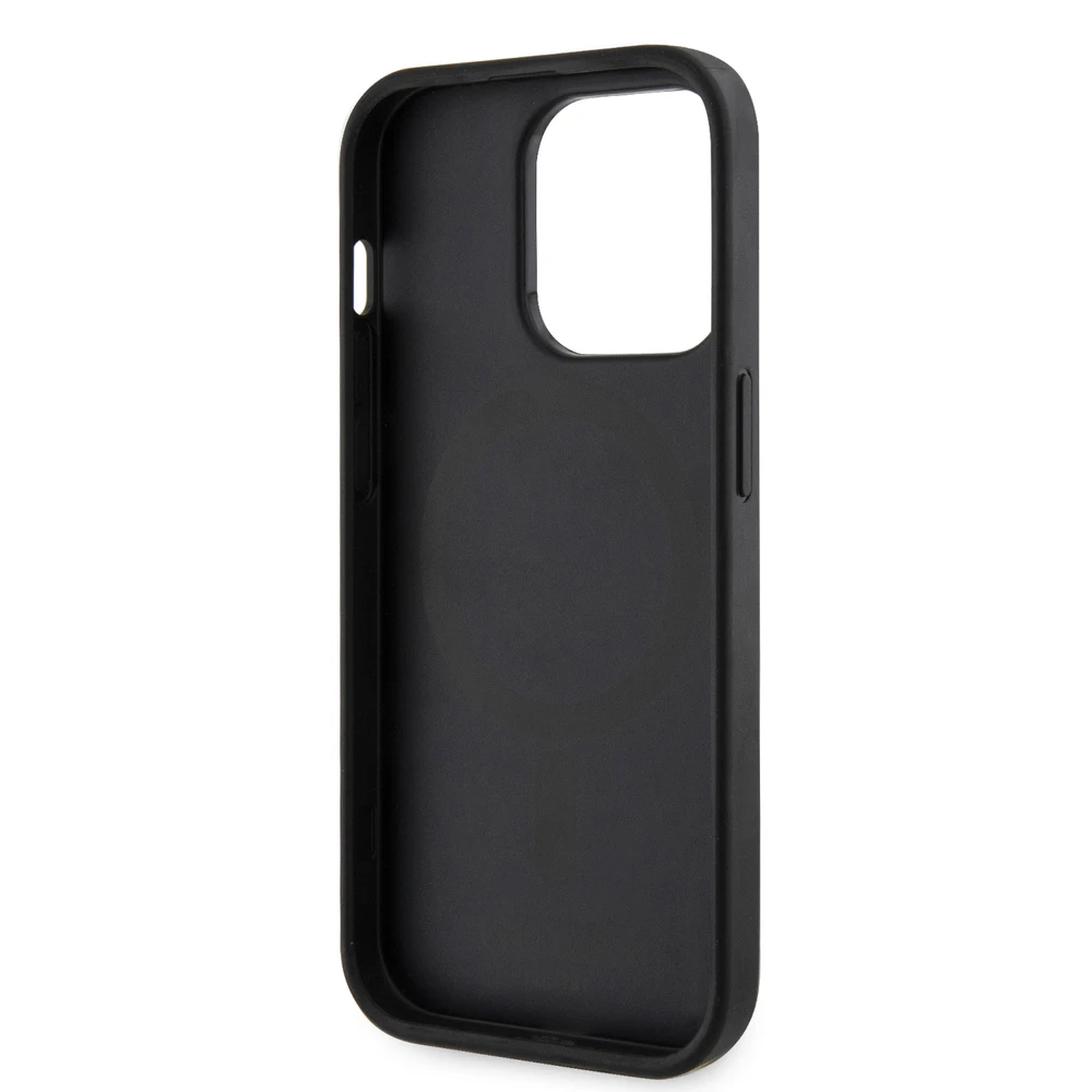 Dėklas GUESS GUHMP15LHGCFSEK IPHONE 15 PRO 6.1 "Juodas/Juodas HARDCASE GCUBE STRIPES MAGSAFE