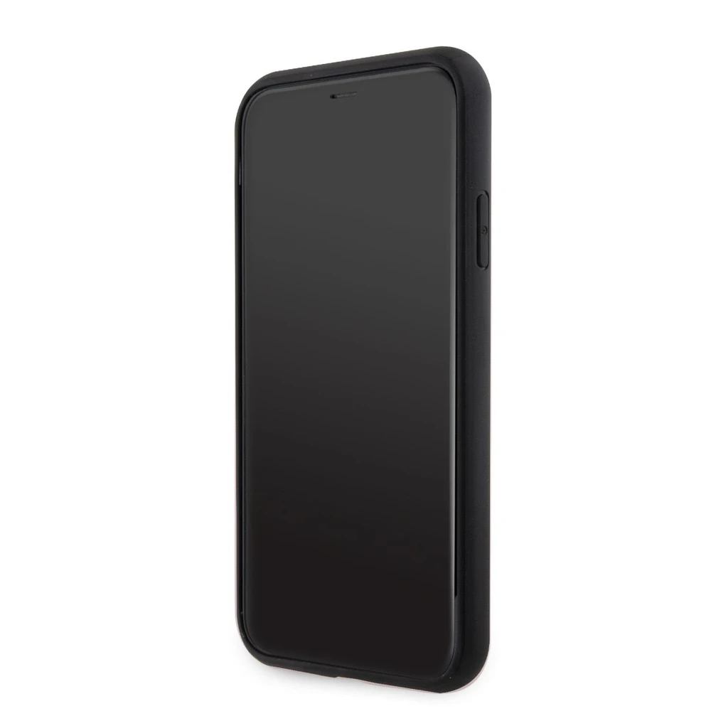 Guess GUHMN61HGCFSEK Apple iPhone 11 / Xr 6.1″ juodos spalvos kietas dėklas GCube Stripes MagSafe