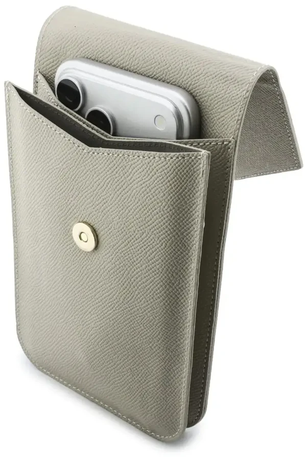 Dėklas Guess PU Grained 4G Metal Logo telefono krepšys smėlio spalvos