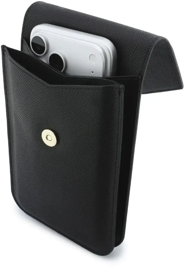 Dėklas Guess PU Grained 4G Metal Logo telefono krepšys, juodas