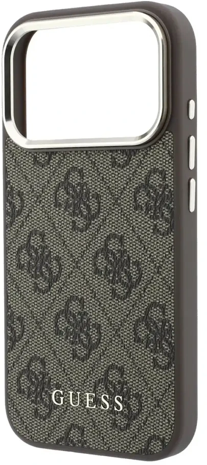 Dėklas Guess PU Leather 4G Gold Frame MagSafe Case for iPhone 18 Pro Max Brown