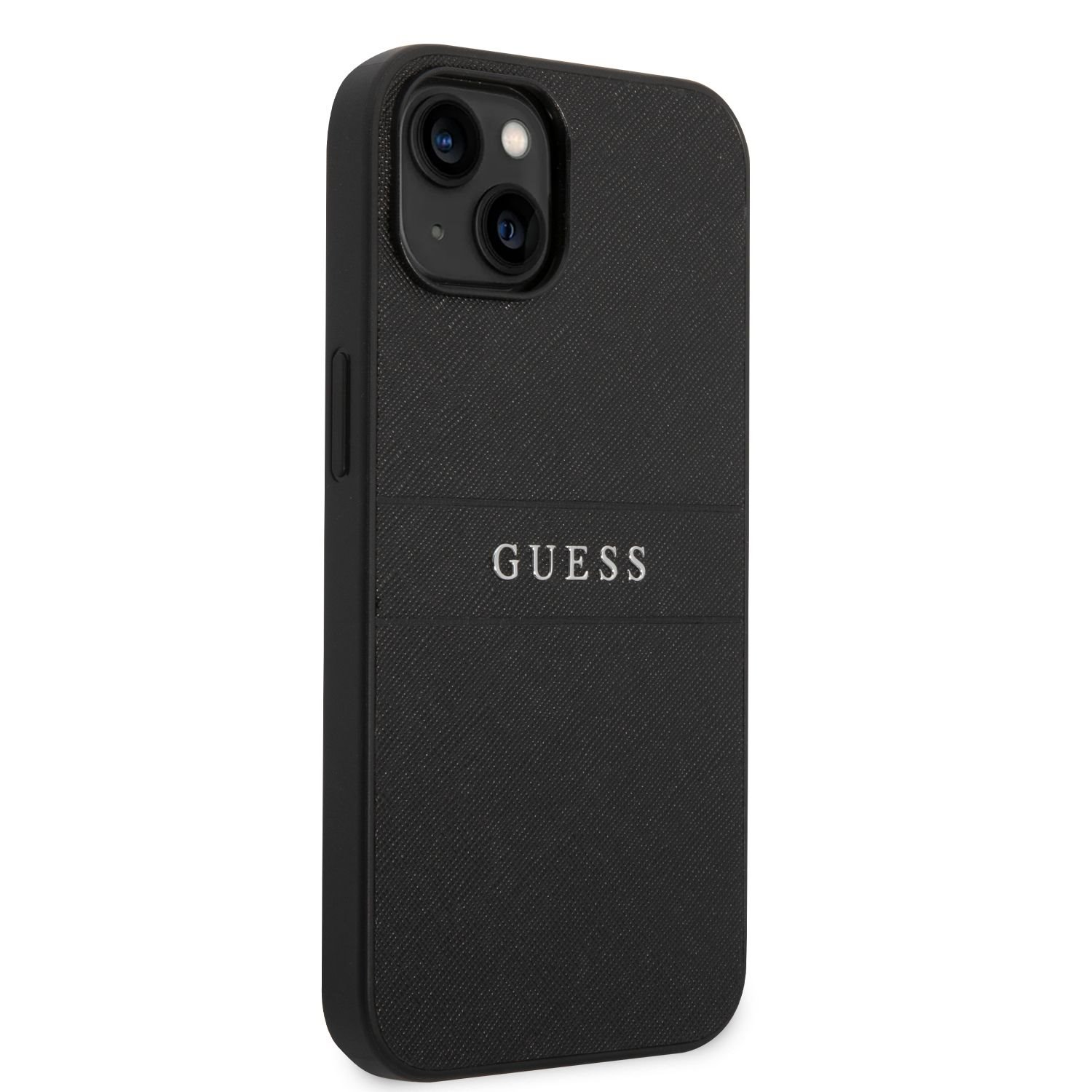 Dėklas Guess GUHCP14MPSASBBK iPhone 14 Plus 6,7" juoda/juodas Saffiano Strap