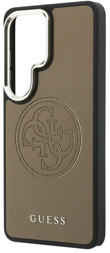 „Guess“ PU perforuotas 4G logotipo telefono dėklas, skirtas „Samsung Galaxy S26 Ultra“ (S948), rudas
