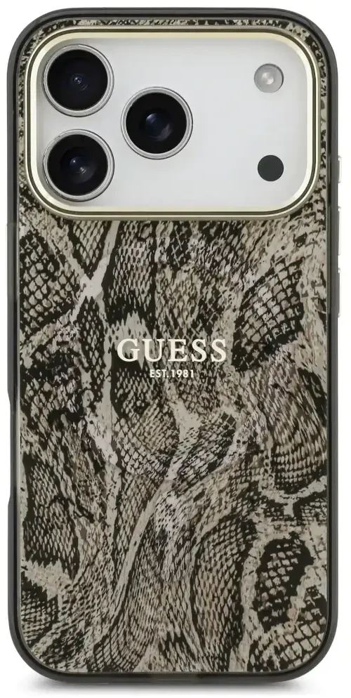 Dėklas Guess Python Pattern MagSafe Case for iPhone 17 Pro / 18 Pro - Brown
