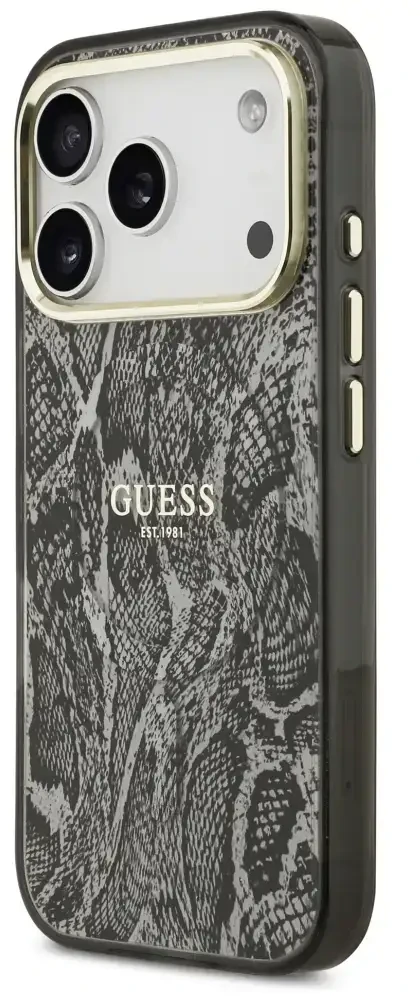 Dėklas Guess Python Pattern MagSafe Case for iPhone 17 Pro / 18 Pro - Juodas