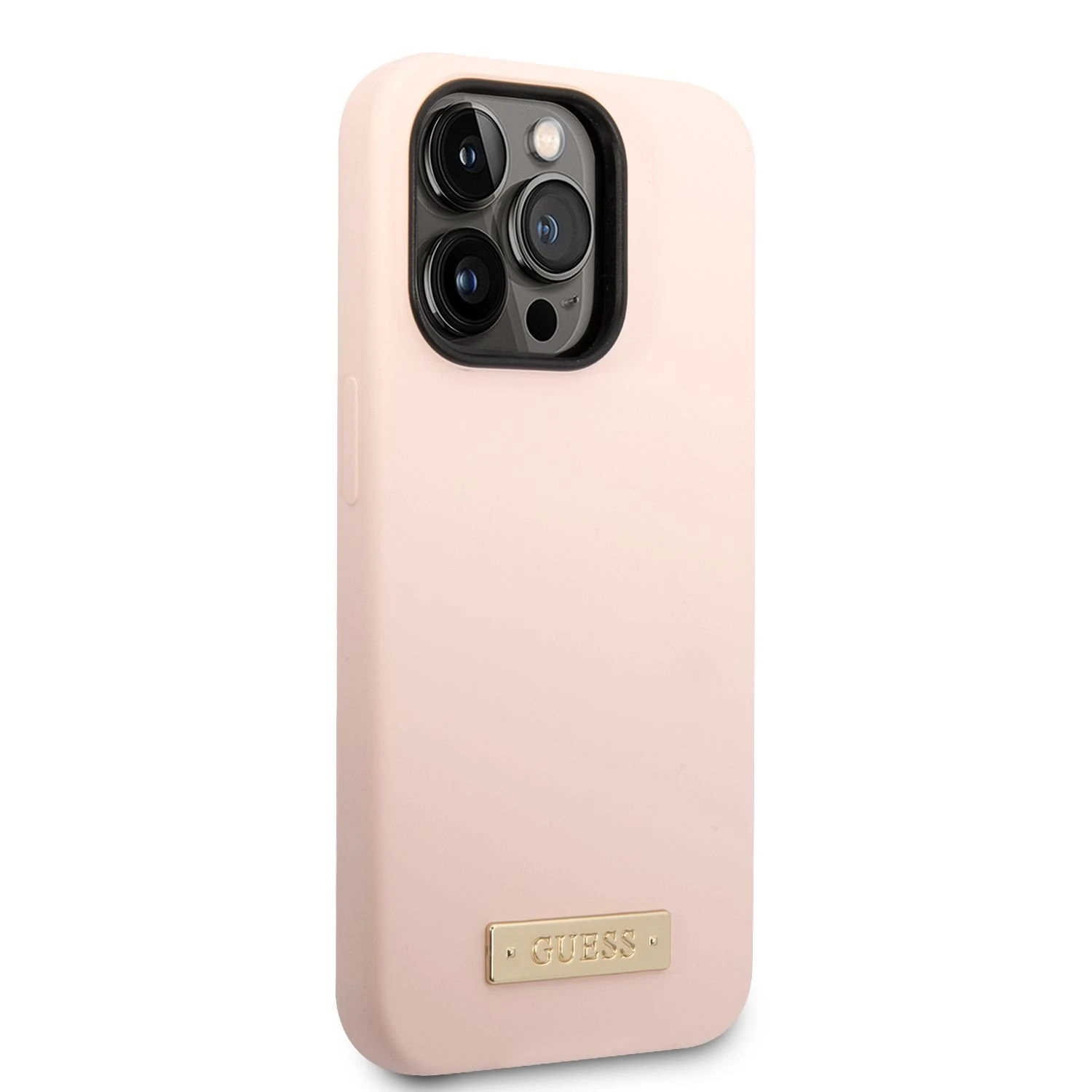 Guess GUHMP14LSBPLP iPhone 14 Pro 6,1" rožinis/rožinis kietas dėklas su silikoniniu logotipu ir MagSafe logotipu