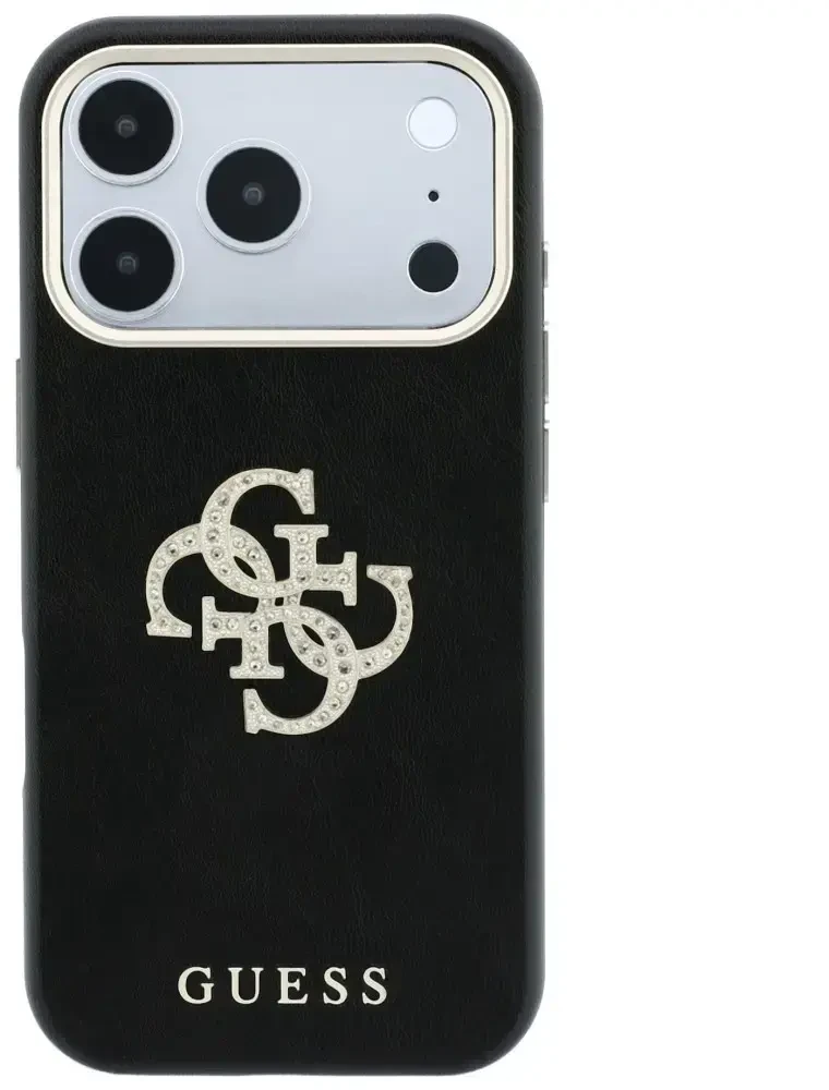 Dėklas Guess Smooth & Big Strass Logo & Strap Case for iPhone 18 Pro Max / 17 Pro Max juodas