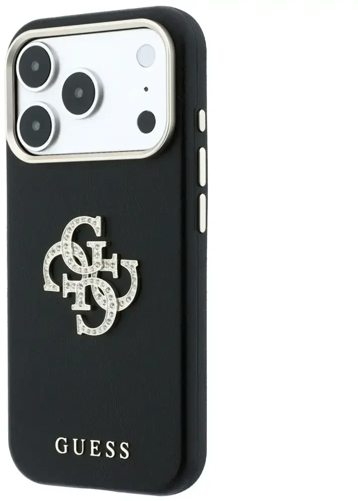 Dėklas Guess Smooth & Big Strass Logo & Strap Case for iPhone 18 Pro Max / 17 Pro Max juodas