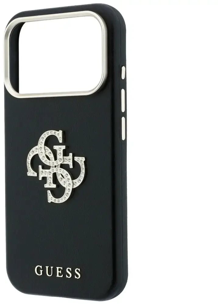 Dėklas Guess Smooth & Big Strass Logo & Strap Case for iPhone 18 Pro Max / 17 Pro Max juodas