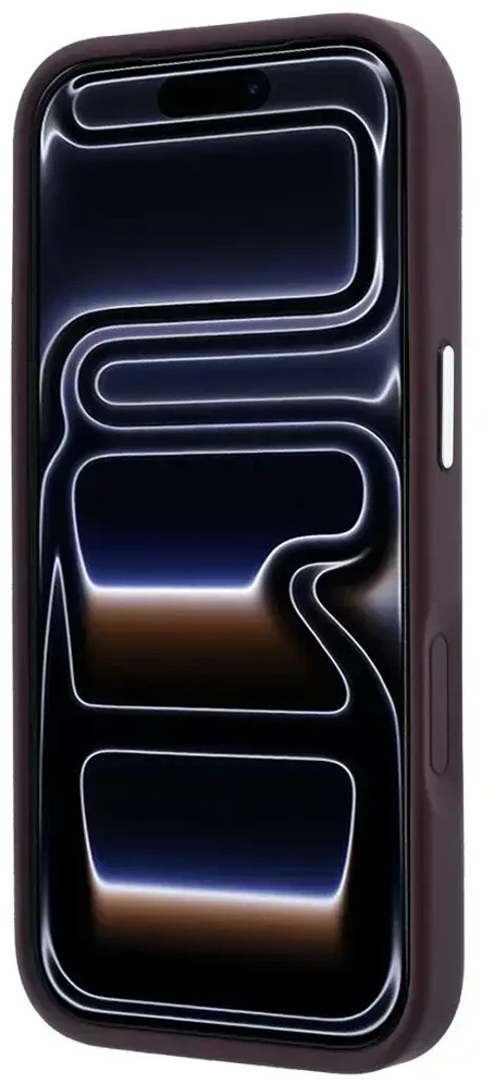 Dėklas Guess Triangle Logo MagSafe skirtas iPhone 18 Pro / 17 Pro bordo spalvos
