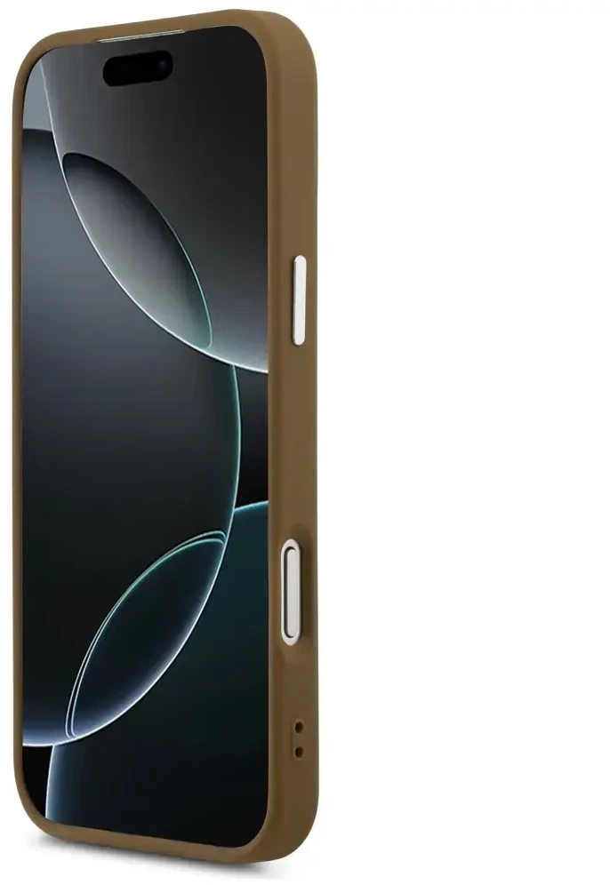 GUESS dėklas, skirtas IPHONE 17 Pro Max, suderinamas su MagSafe GUHMP17XPSDTSCMW (PU su trikampio logotipu), rudas