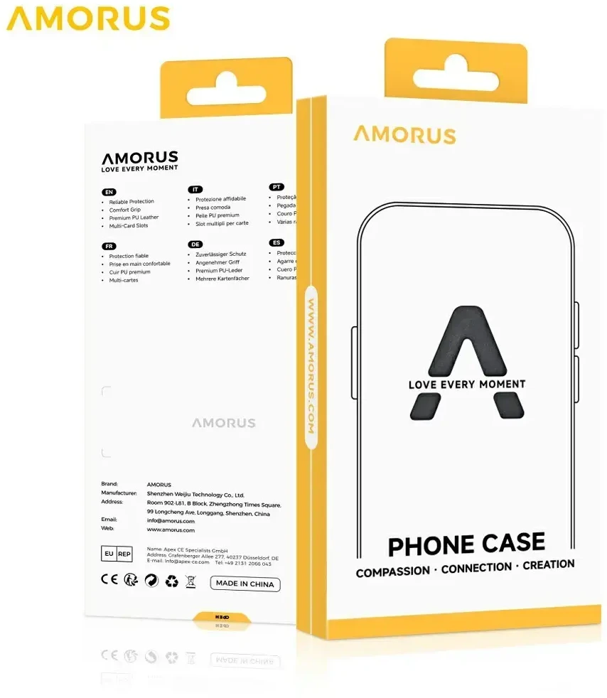 Hurtel AMORUS Samsung Galaxy S26 dėklas su išstumdomu kortelių laikikliu - Juodas
