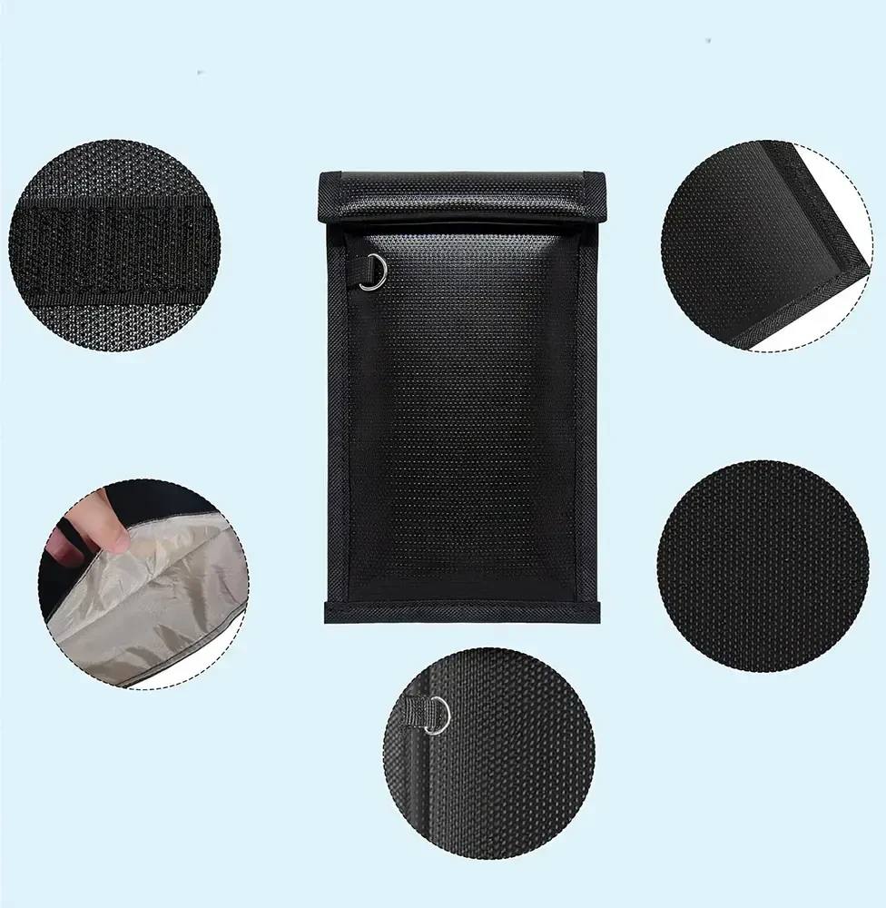 Dėklas Hurtel Fireproof RFID Phone Case OTN-27 with Signal Blocker 27x12.3 cm - Juodas