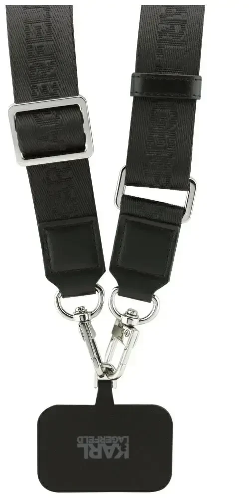 Karl Lagerfeld Big Strap Karl Metal Logo MagSafe dėklas skirtas Apple iPhone 17 Pro Juodas