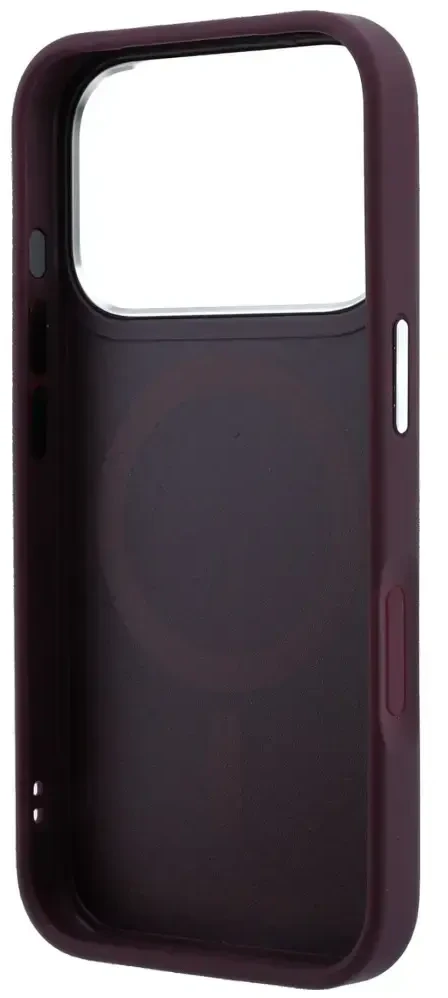 Karl Lagerfeld Embossed Open Ring RSG Logo MagSafe dėklas, skirtas iPhone 18 Pro Max / 17 Pro Max, bordo spalvos