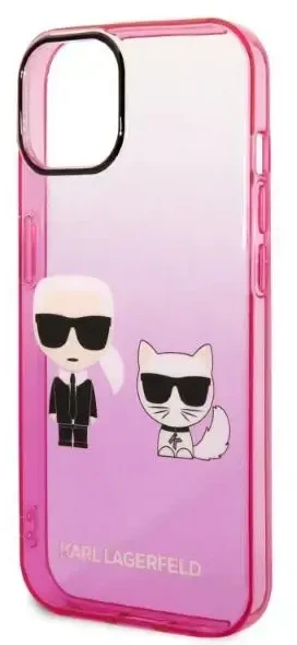 Karl Lagerfeld KLHCP14MTGKCP iPhone 14 Plus 6,7 colio kietas dėklas, eilinis/rožinis gradientas Karl & Choupette