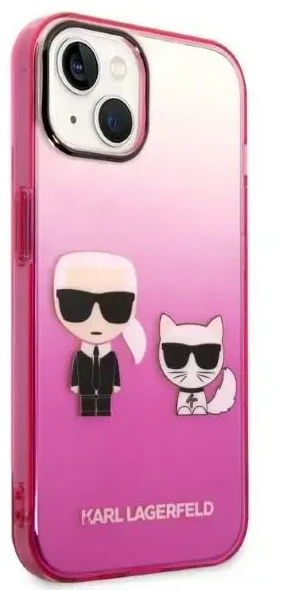 Karl Lagerfeld KLHCP14MTGKCP iPhone 14 Plus 6,7 colio kietas dėklas, eilinis/rožinis gradientas Karl & Choupette