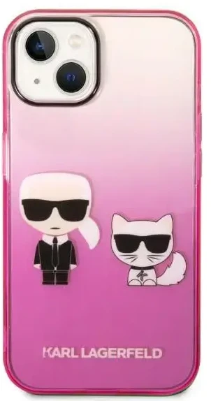 Karl Lagerfeld KLHCP14MTGKCP iPhone 14 Plus 6,7 colio kietas dėklas, eilinis/rožinis gradientas Karl & Choupette